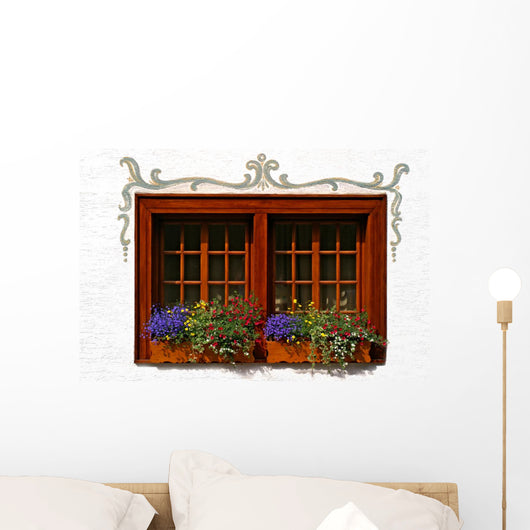 Colorful Flower Window Wall Decal