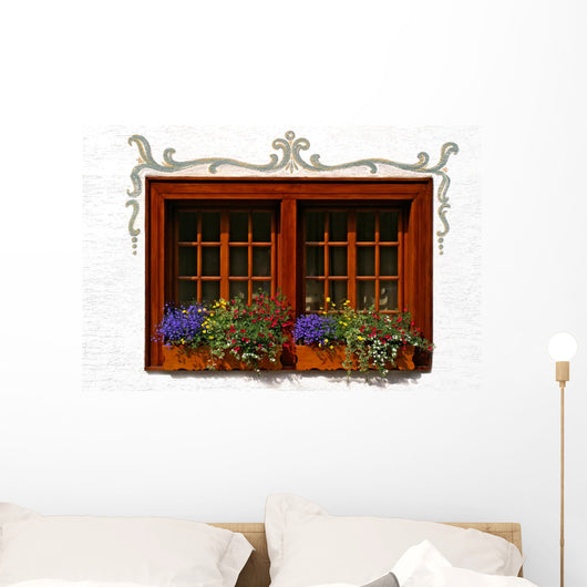 Colorful Flower Window Wall Decal