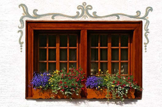 Colorful Flower Window Wall Decal