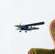 Blue Biplane Wall Decal