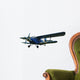 Blue Biplane Wall Decal
