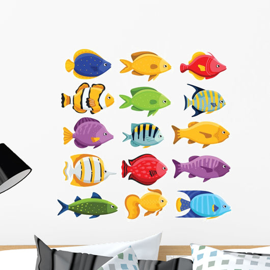 Colorful Coral Reef Tropical Wall Decal Sticker Set