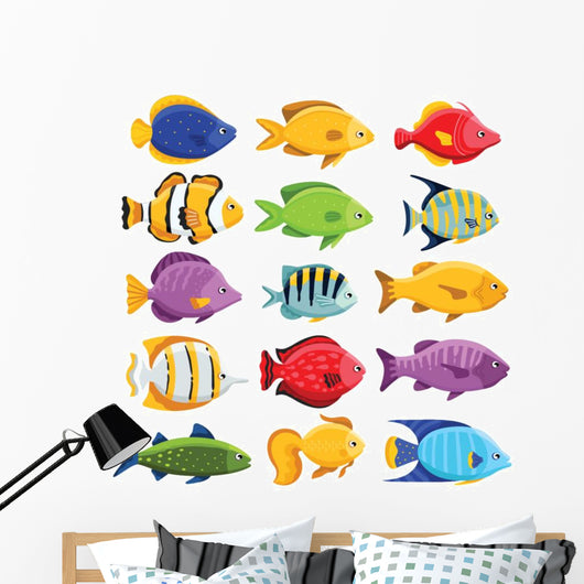 Colorful Coral Reef Tropical Wall Decal Sticker Set