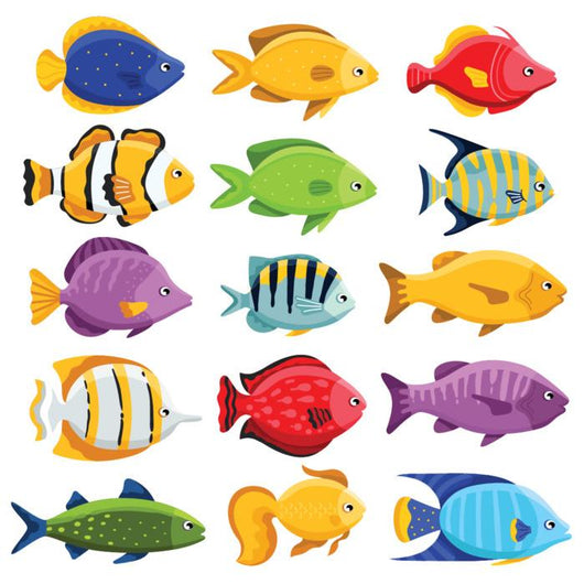 Colorful Coral Reef Tropical Wall Decal Sticker Set