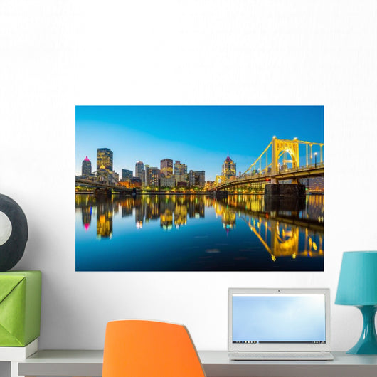Downtown Pittsburgh Twilight Wall Decal