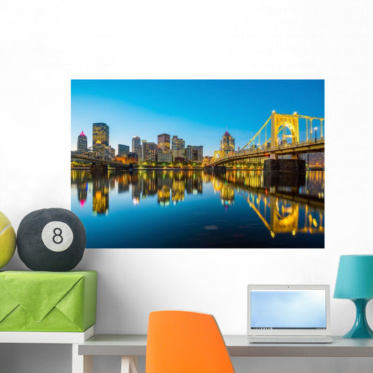 Downtown Pittsburgh Twilight Wall Decal