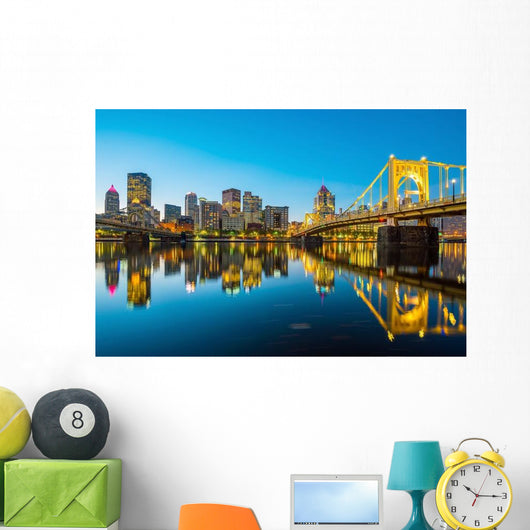 Downtown Pittsburgh Twilight Wall Decal