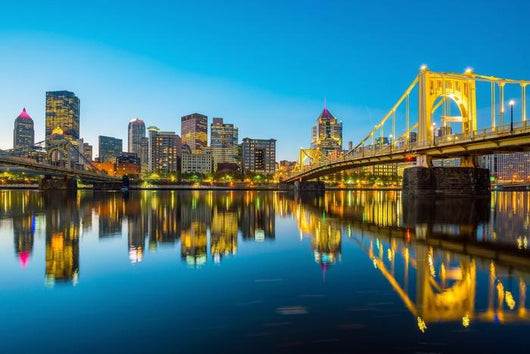 Downtown Pittsburgh Twilight Wall Decal