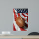 Football Against an American Flag Wall Mural