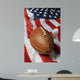 Football Against an American Flag Wall Mural
