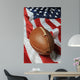 Football Against an American Flag Wall Mural