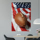 Football Against an American Flag Wall Mural