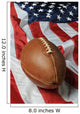 Football Against an American Flag Wall Mural