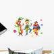 Clowns Ball and Umbrella Wall Decal Sticker Set