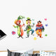 Clowns Ball and Umbrella Wall Decal Sticker Set