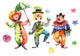 Clowns Ball and Umbrella Wall Decal Sticker Set