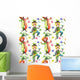 Clowns Watercolor Seamless Pattern Wall Decal
