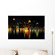louisville ky nightscape with full moon. Wall Mural