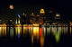 louisville ky nightscape with full moon. Wall Mural