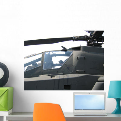 Aircraft Military Helicopter Wall Mural shown on a wall