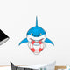 Cartoon Shark Bite Lifeline Wall Decal