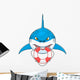Cartoon Shark Bite Lifeline Wall Decal