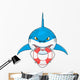 Cartoon Shark Bite Lifeline Wall Decal