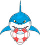 Cartoon Shark Bite Lifeline Wall Decal