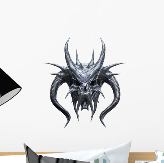 Metallic Monster Skull Wall Decal