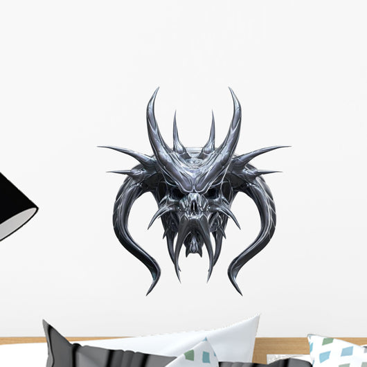 Metallic Monster Skull Wall Decal