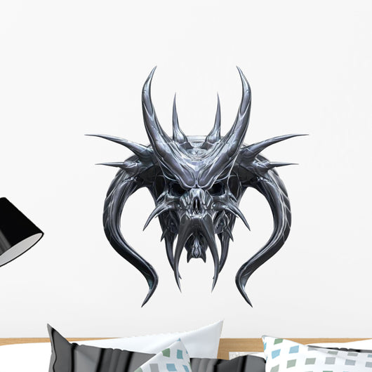 Metallic Monster Skull Wall Decal