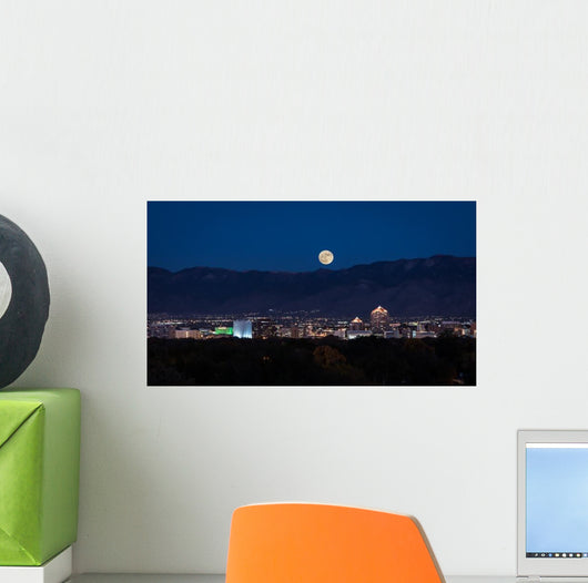 Super Moon Rising over Albuquerque Wall Decal
