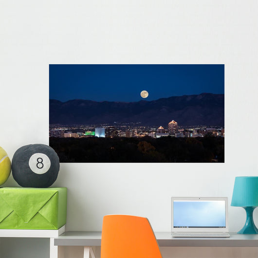 Super Moon Rising over Albuquerque Wall Decal