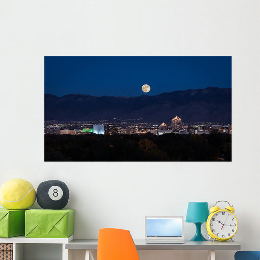 Super Moon Rising over Albuquerque Wall Decal