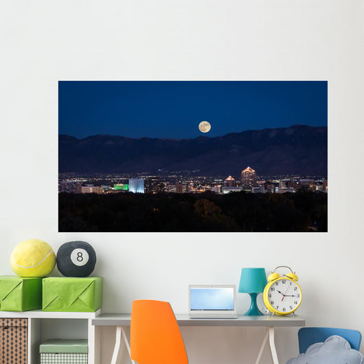 Super Moon Rising over Albuquerque Wall Decal