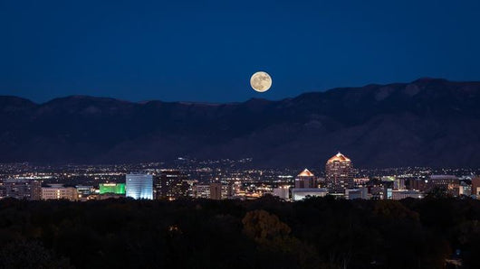 Super Moon Rising over Albuquerque Wall Decal