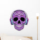 Purple Music Loving Skull Wall Decal