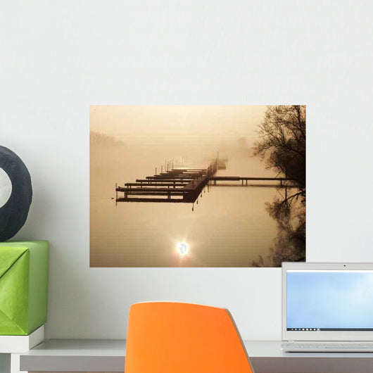 Steg im Nebel Wall Decal