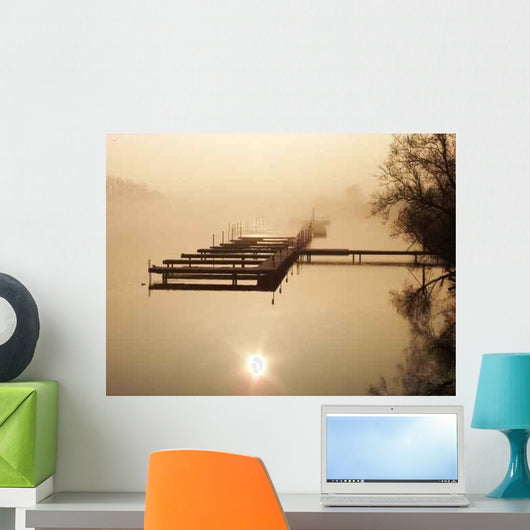 Steg im Nebel Wall Decal