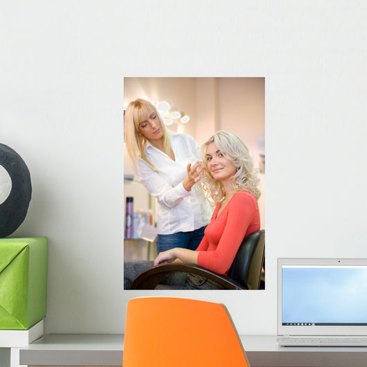 Young woman in beauty salon Wall Mural