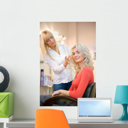 Young woman in beauty salon Wall Mural