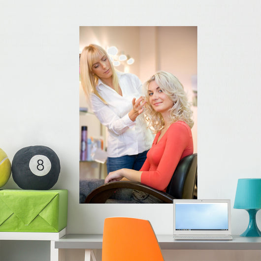Young woman in beauty salon Wall Mural