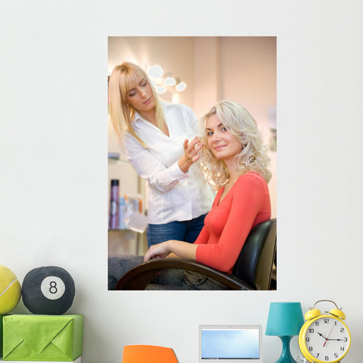 Young woman in beauty salon Wall Mural