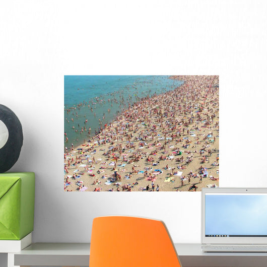 Beach with Many Peoples Wall Decal