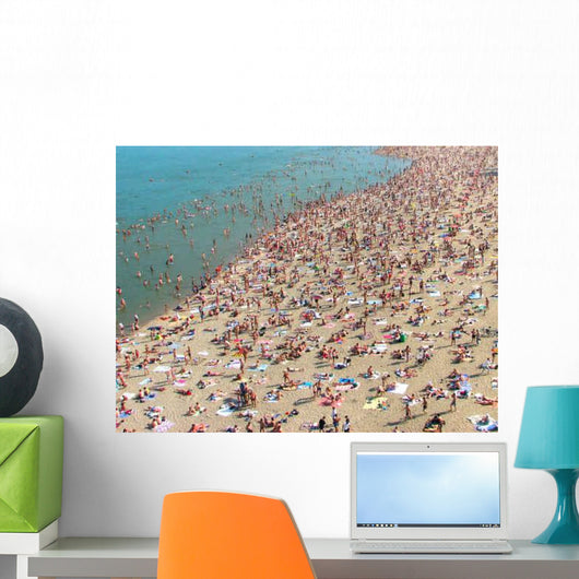 Beach with Many Peoples Wall Decal