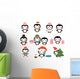 Cute Christmas Penguins Wall Decal Set
