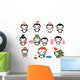 Cute Christmas Penguins Wall Decal Set