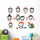 Cute Christmas Penguins Wall Decal Set