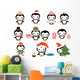 Cute Christmas Penguins Wall Decal Set