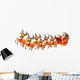 Santa Claus Rides Reindeer Wall Decal